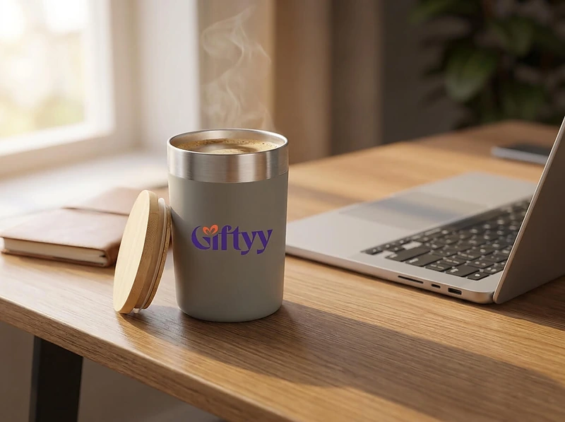 Metal Cup with Bamboo Lid