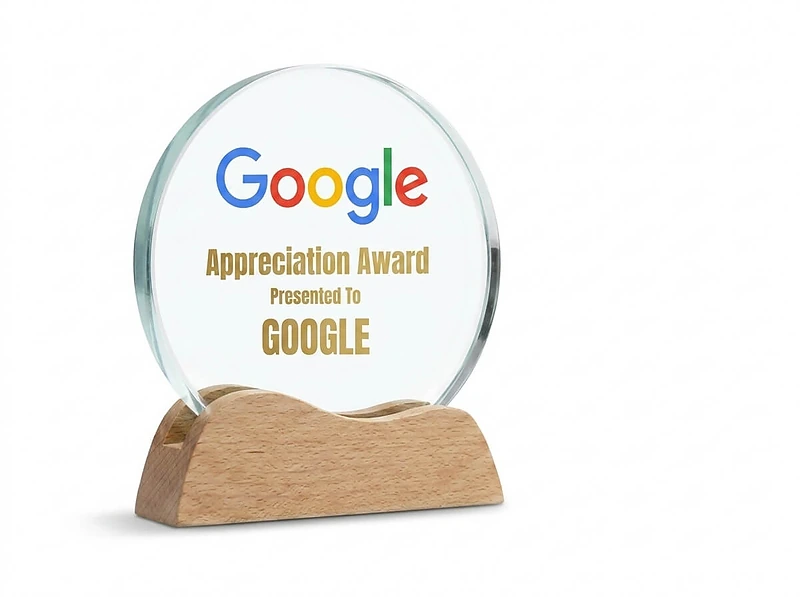 Wooden Crystal Trophy