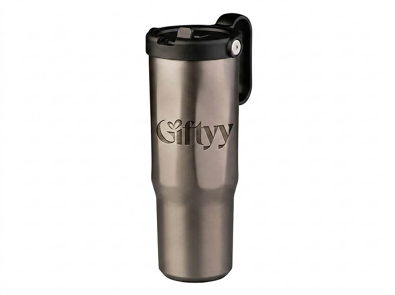 Recycled Stainless Steel Mug with Straw
