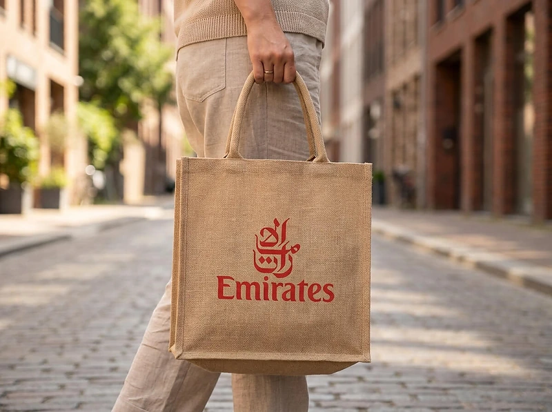 Eco-Neutral Jute Shopping Bag – Vertical