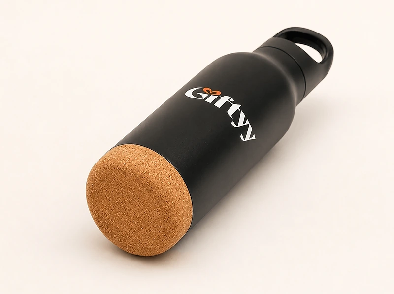 Giftology Insulated Water Bottle with Cork Base