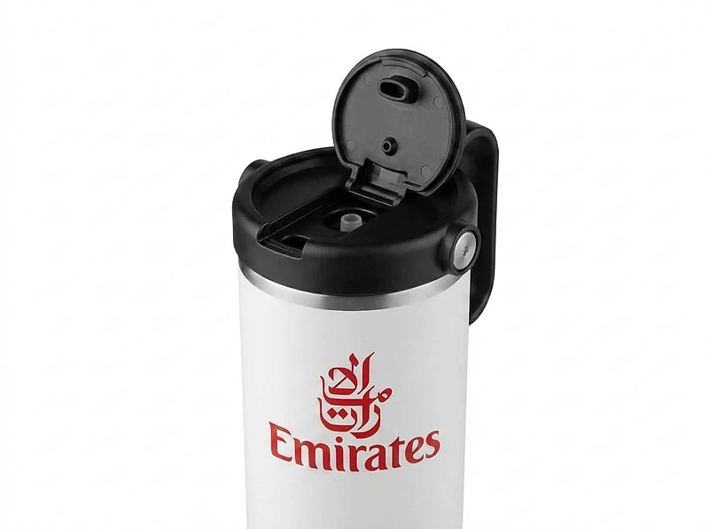Recycled Stainless Steel Mug with Straw