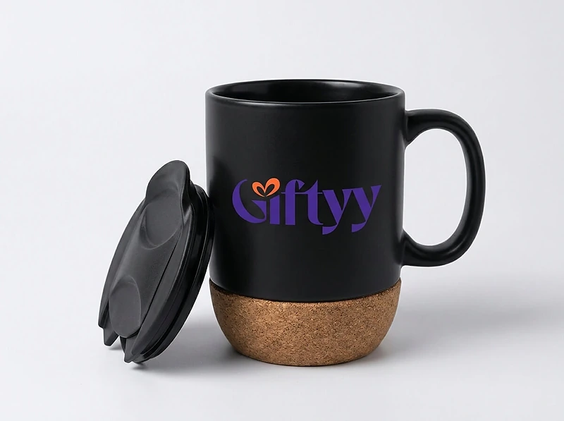 Ceramic Mug with Cork and Lid