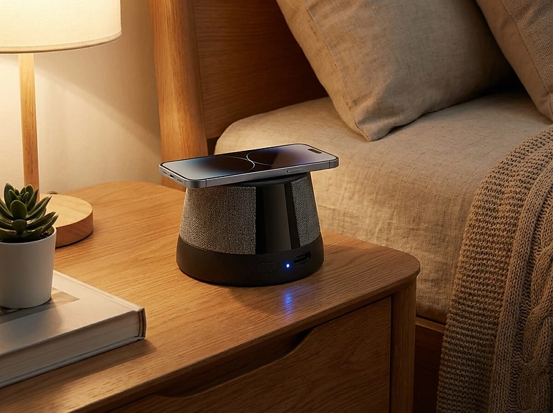 Compact Speaker with Wireless Charging