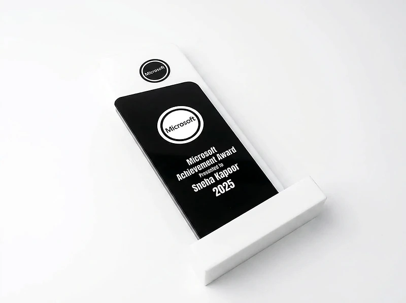 Black and White Crystal Trophy