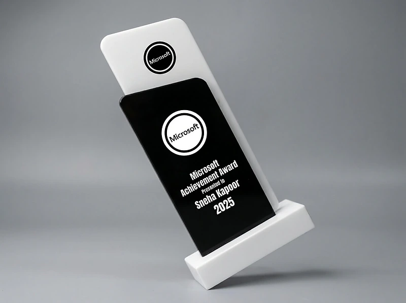 Black and White Crystal Trophy