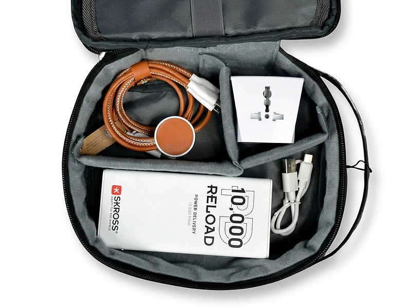 Gift Set of Powerbank, Travel Adapter & Charging Cable