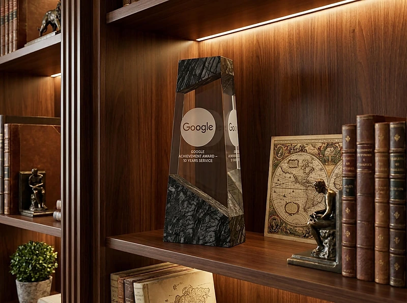 Crystal Awards Top & Bottom Marble Design