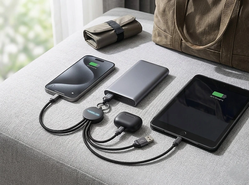3-in-1 Charging Cable with Light-Up Logo