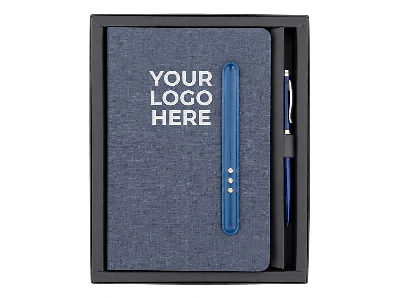 MAG Gift Set – Blue RPET Notebook and Premium Metal Pen in UAE