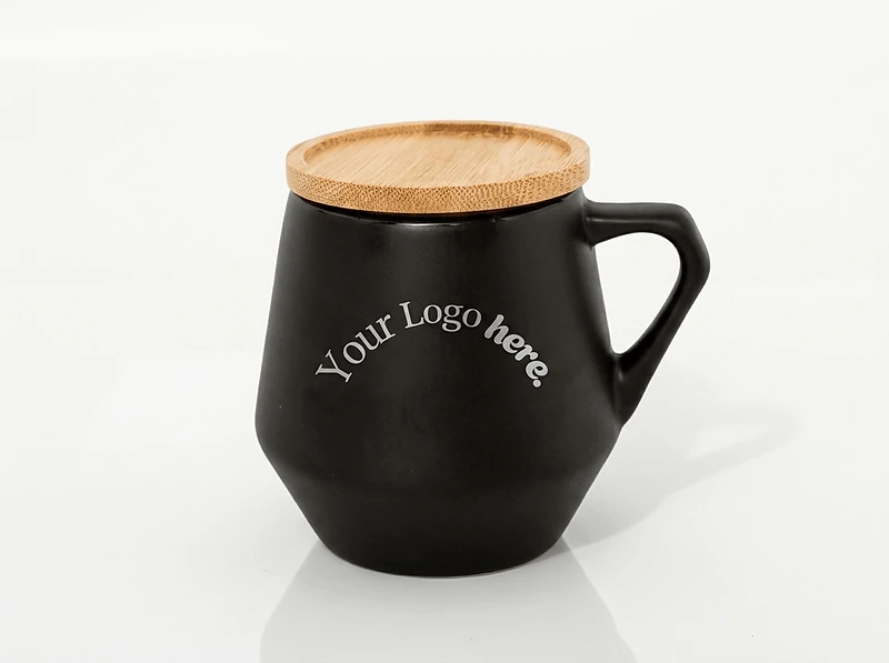 Eco-neutral Ceramic Mug with Bamboo Lid