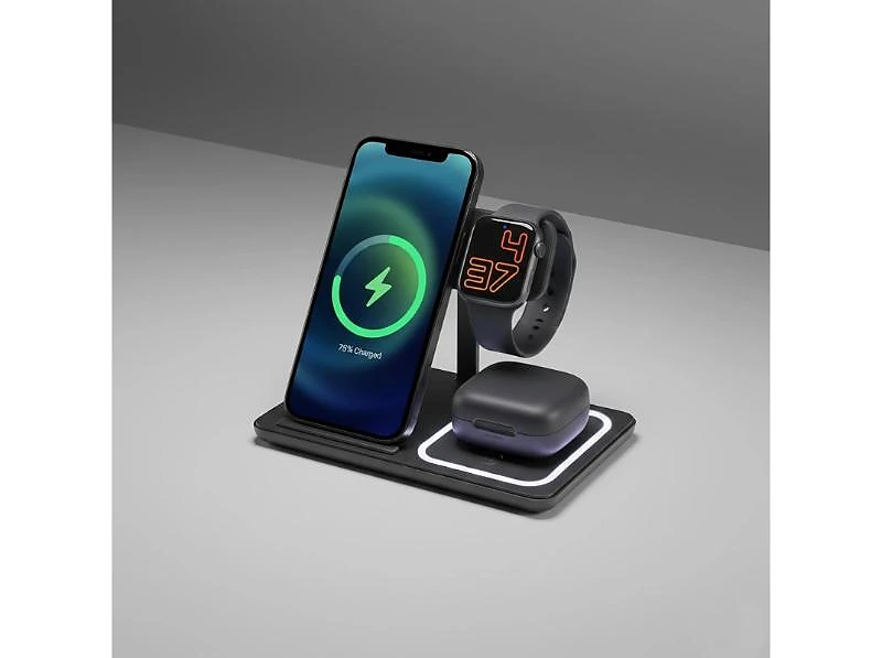 Foldable LightUp 3-in-1 Wireless Charging Station