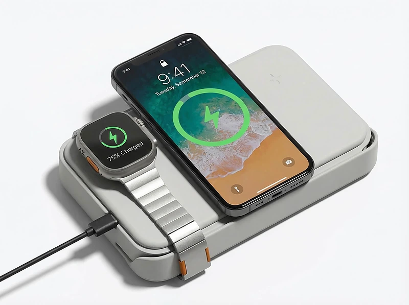 Travel Wallet with 3-in-1 MagSafe Charger