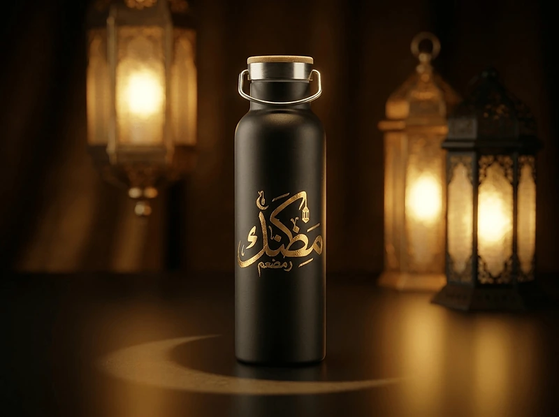 Ramadan Travel Bottle, Coffee Cup & Candle Giftset