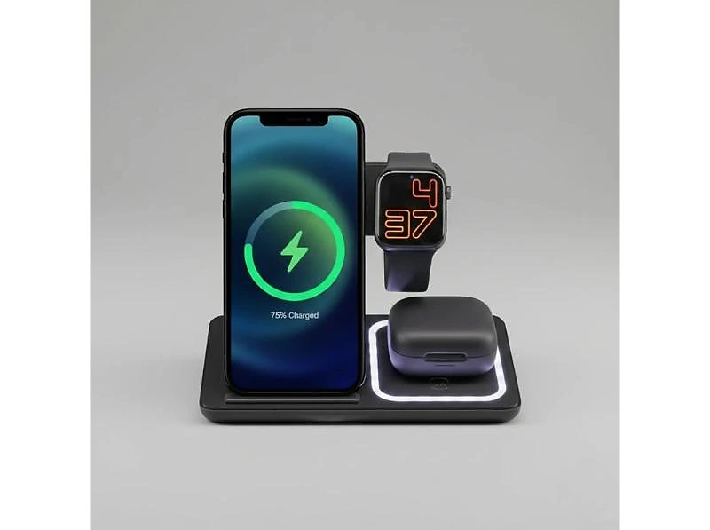 Foldable LightUp 3-in-1 Wireless Charging Station