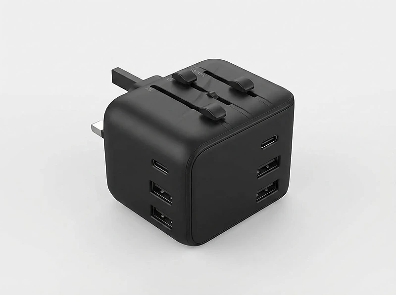 محول طاقة مزود بتقنية الشحن السريع بقدرة 20 واط (منفذي USB ومنفذ Type-C واحد)