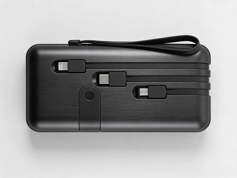 Power Bank with Inbuilt Cables – 8000mAh