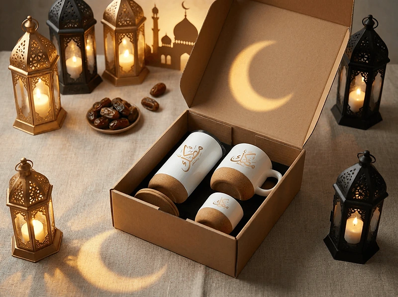 Ramadan Tumbler, Mug & Tea Cup Cork Giftset