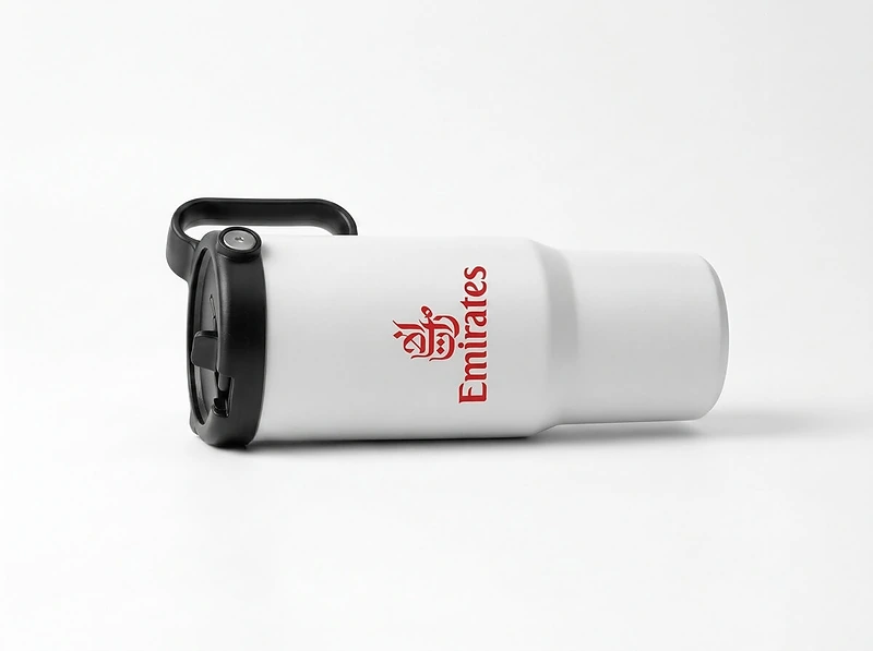 Recycled Stainless Steel Mug with Straw