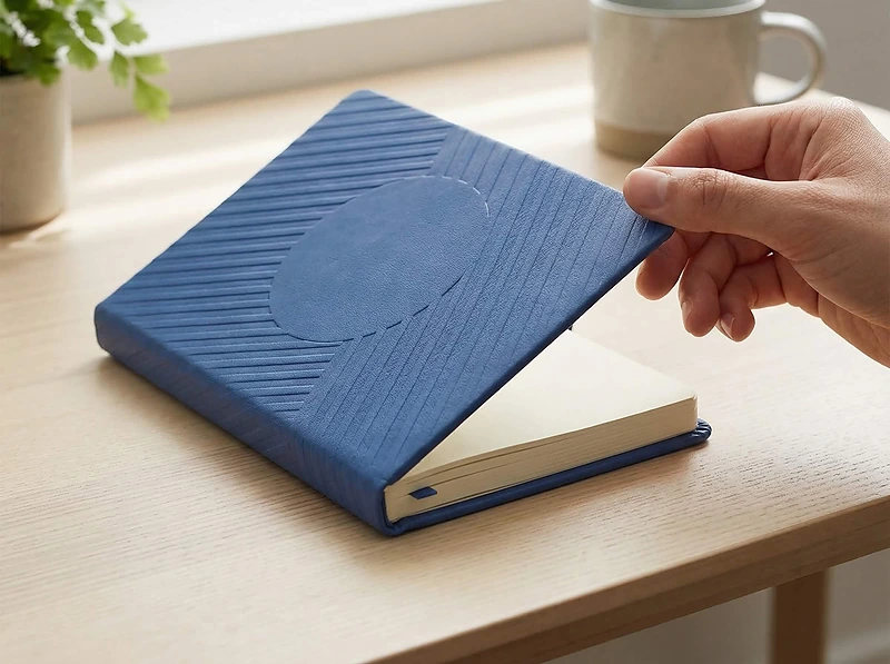 A5 Notebook with Wireless Charger and Debossed Design