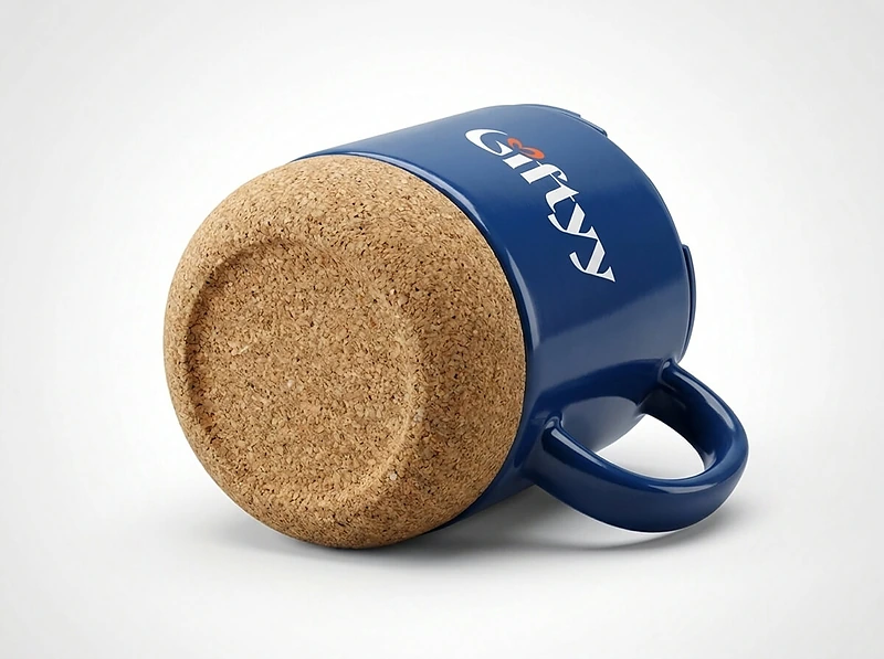 Ceramic Mug with Cork and Lid