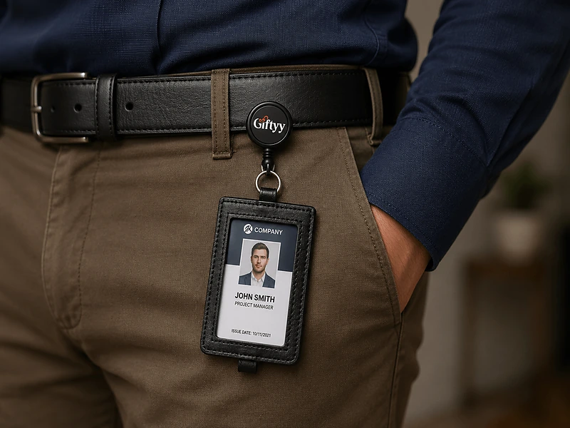 Santhome ID Cardholder with Reel Badge