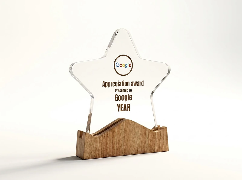 Star Shaped Wooden Trophy