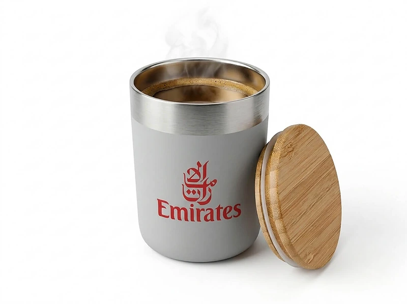 Metal Cup with Bamboo Lid