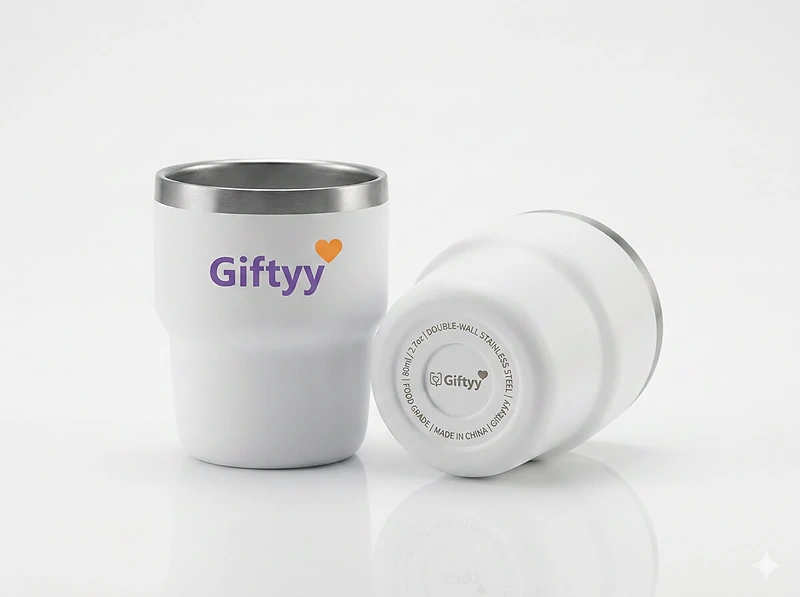 80ml Double-Wall Stainless Steel Espresso Cups
