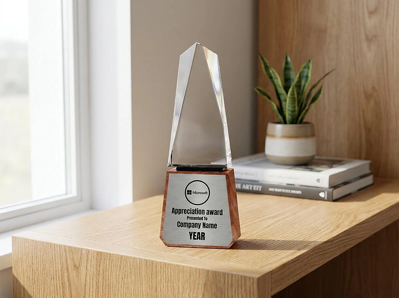 Tower Shaped Crystal Award