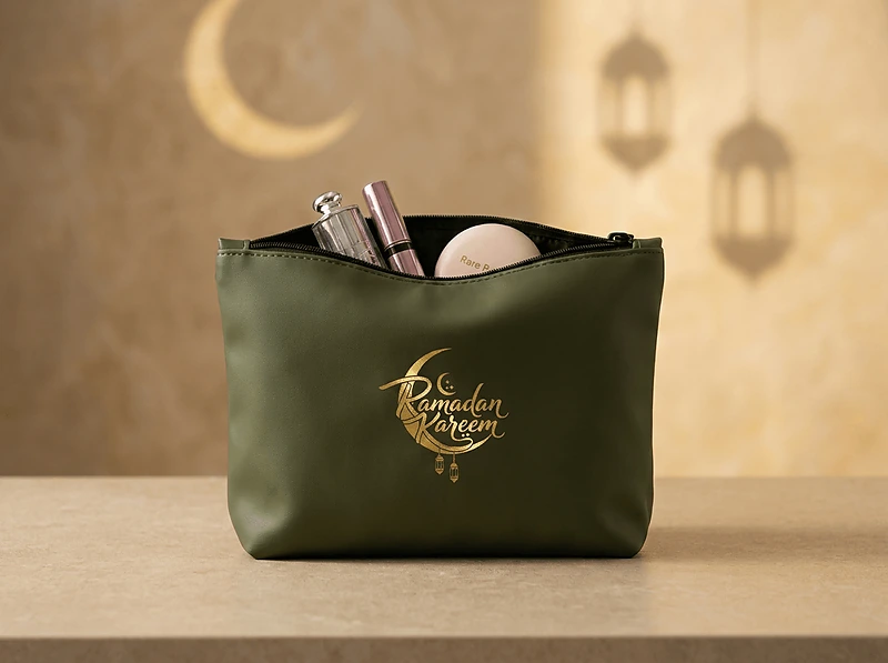 Cosmetic Pouch with Zipper – Soft PU Material