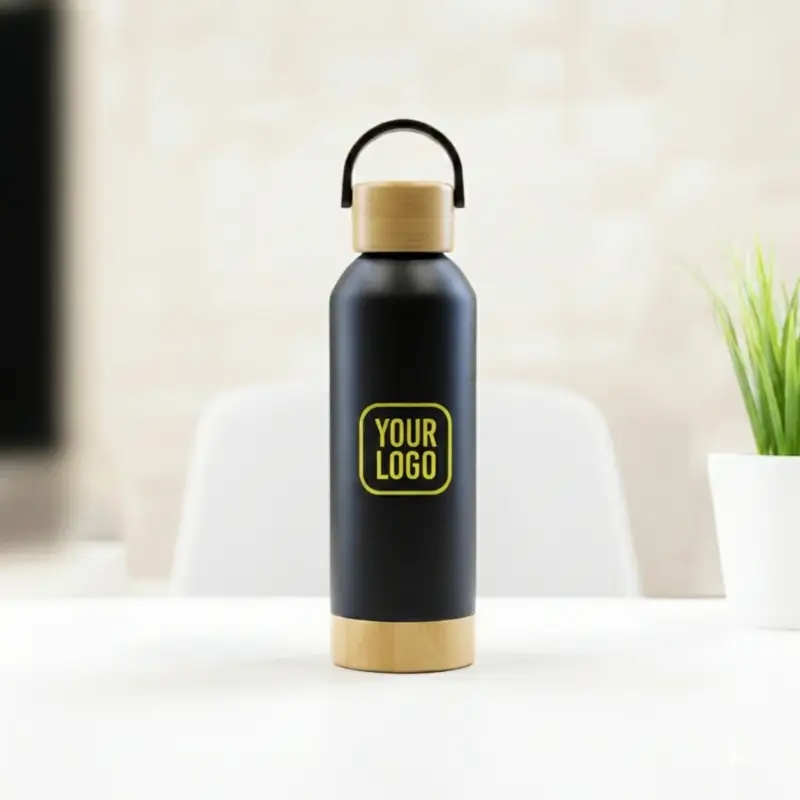 Insulated Bottle With Bamboo Lid