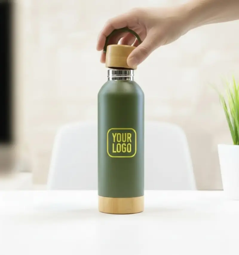 Insulated Bottle With Bamboo Lid