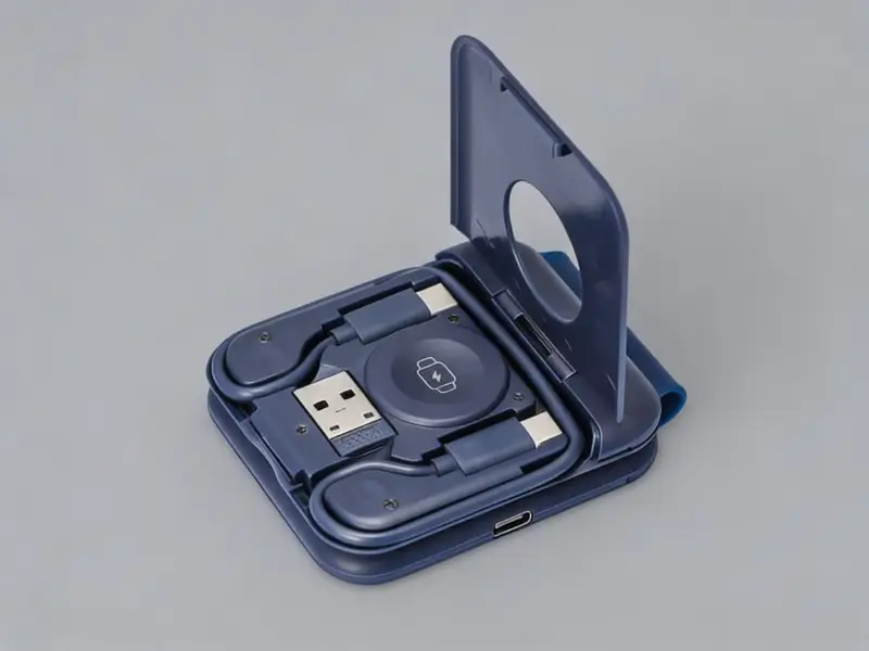 Foldable Wireless Charger And Multicable Set