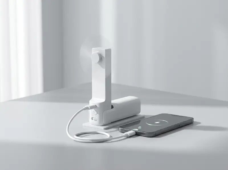 4-In-1 Fan Powerbank, Safety Alarm & Torch