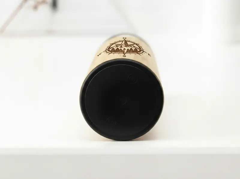 Bamboo Thermos Bottle with Digital Temperature Display – 500 ml