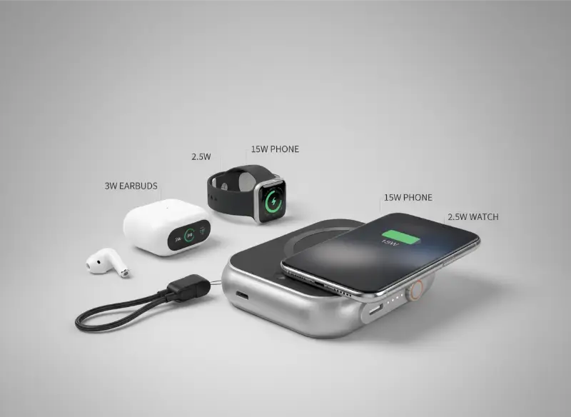 5000mAh Power Bank With 20W Fast Type-C Output & Wireless Charging