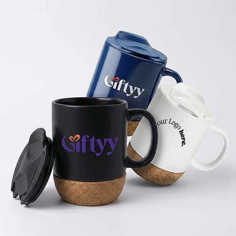 Ceramic Mug with Cork and Lid