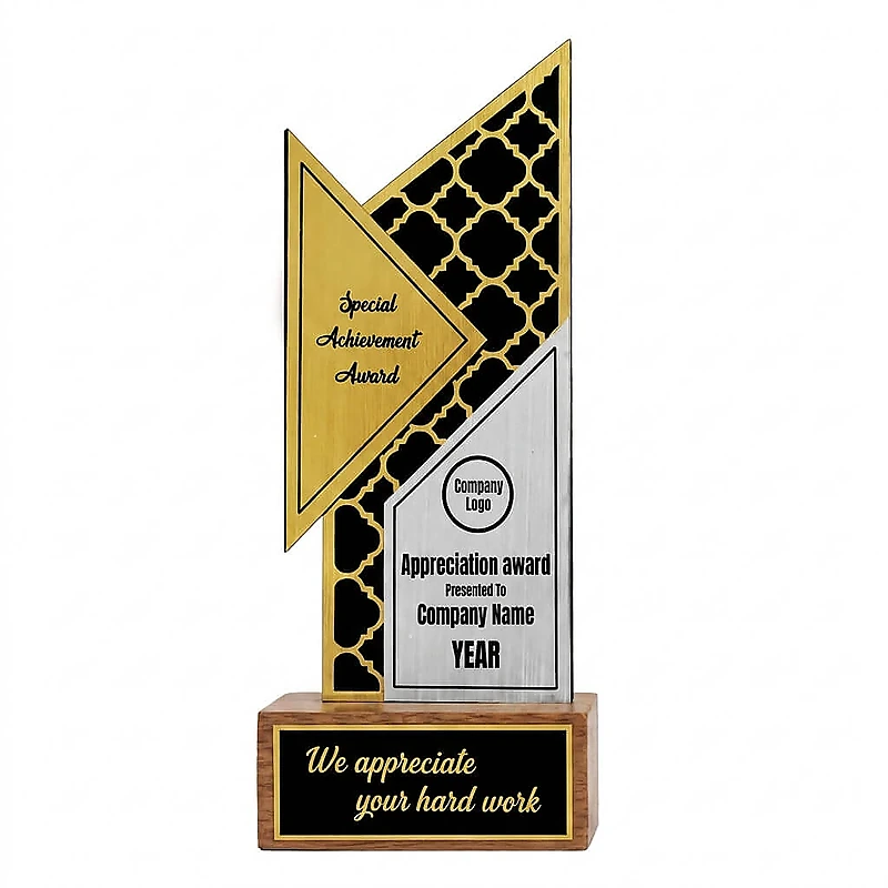 Silver and gold foil trophy