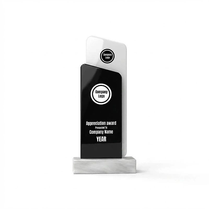 Black and White Crystal Trophy
