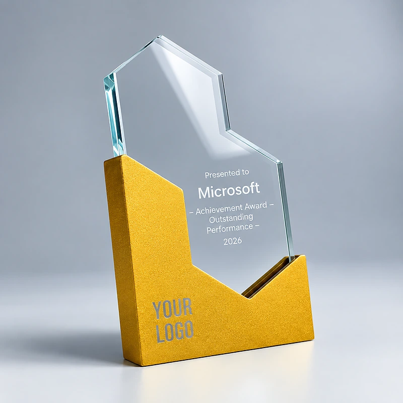 Trophy Metal Glass Hexagon Shape