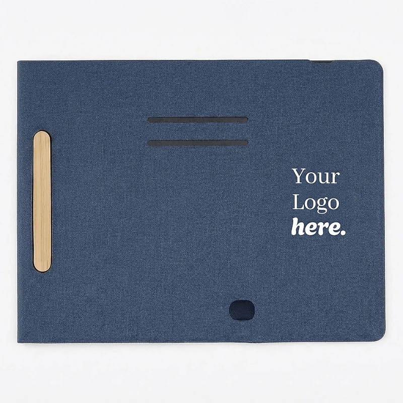 Recycled PU 15W Wireless Mousepad & Desk Organizer