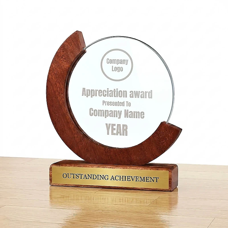 Round Moon Crystal Award