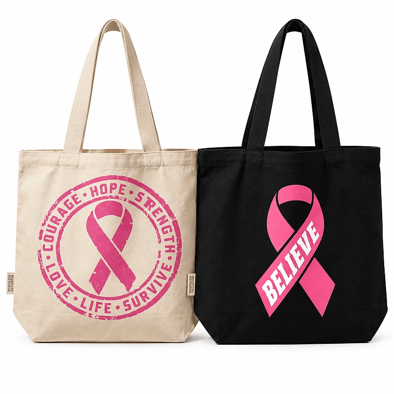 Breast Cancer Awareness Recycled Tote Bag