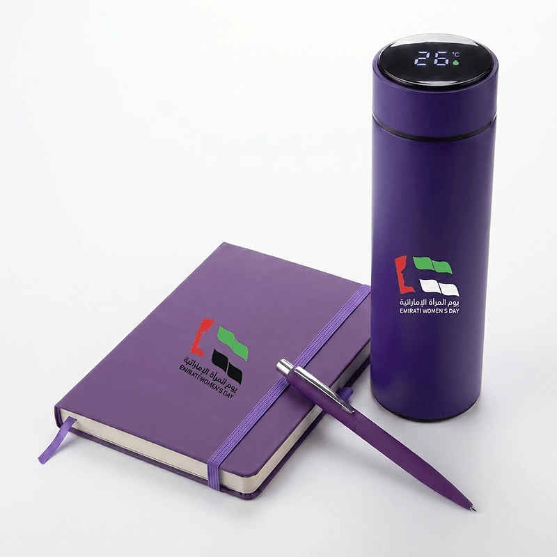 Notebook Pen and Digital Thermos Set