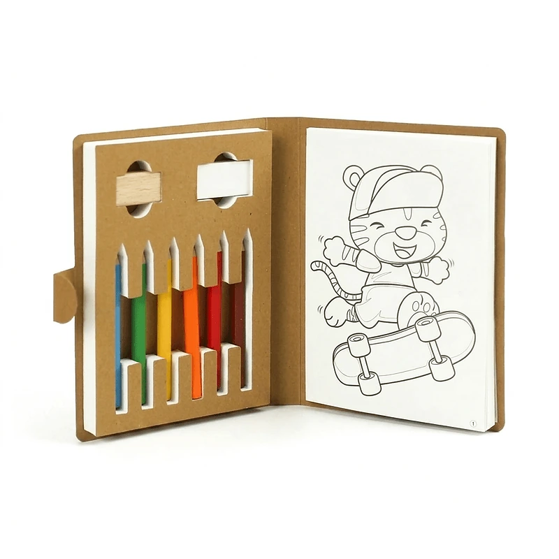 Drawing Book with Color Pencils, Sharpener and Eraser