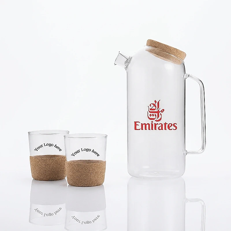 Hans Larsen Set of Glass Carafe with 2 Tumblers