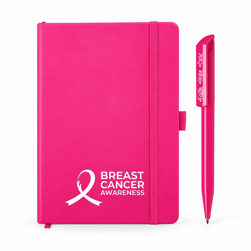 Breast Cancer Awareness Pink Notebook & Pen Set