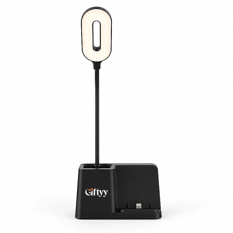3-in-1 Wireless Charger with Desk Lamp & Pen Holder