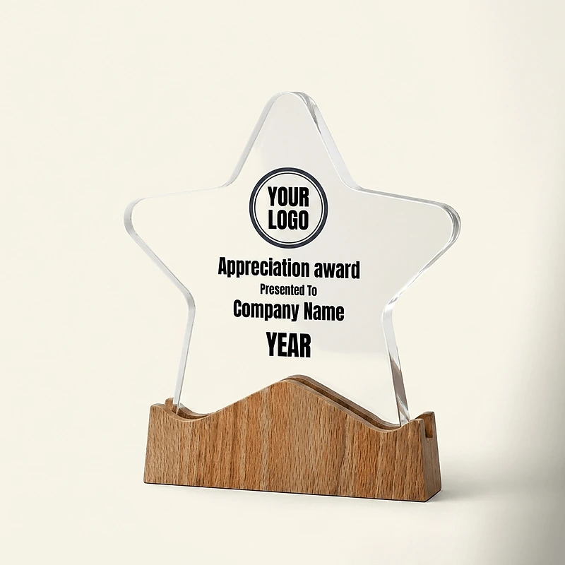 Star Shaped Wooden Trophy
